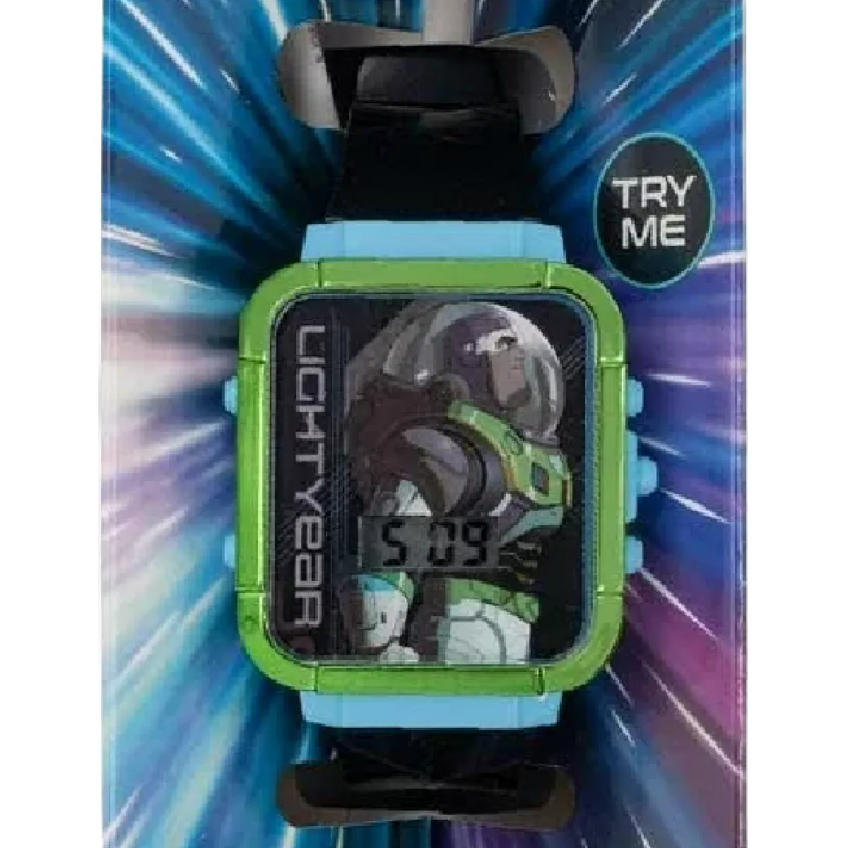 Disney Pixar BUZZ LIGHTYEAR Flashing LCD Watch Rectangle Face Unisex Kids Boxed