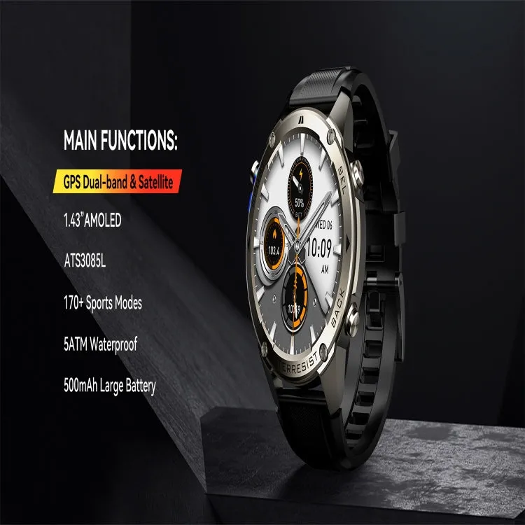 DM56 1.43 inch Color Screen Smart Watch, Support Bluetooth Call / Health Monitoring(Black)