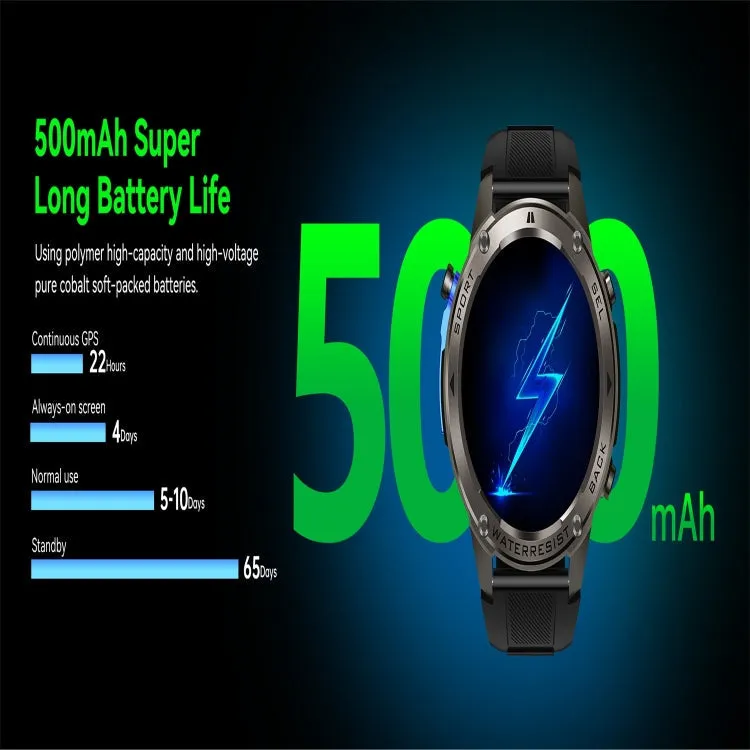 DM56 1.43 inch Color Screen Smart Watch, Support Bluetooth Call / Health Monitoring(Black)