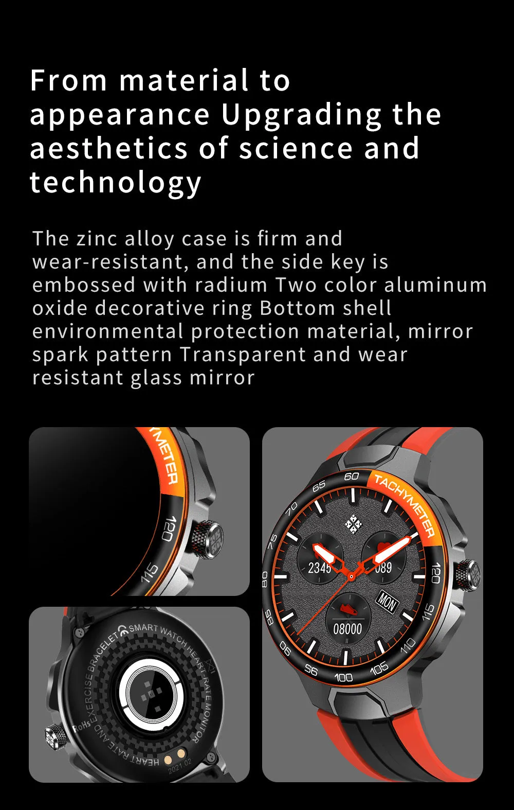 E15 Smart Watch Men Heart rate and blood pressure detection IP68 Water proof /Weather