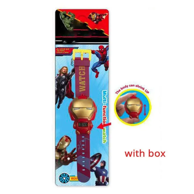 electronic cartoon children's Watch Telescopic deformation Cat Car Spiderman Child Watches For Student Boys Girl Kids Wristwatch
