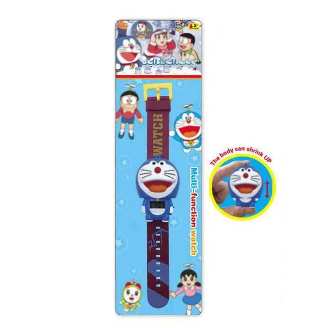 electronic cartoon children's Watch Telescopic deformation Cat Car Spiderman Child Watches For Student Boys Girl Kids Wristwatch