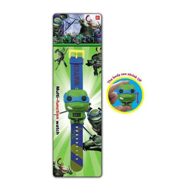 electronic cartoon children's Watch Telescopic deformation Cat Car Spiderman Child Watches For Student Boys Girl Kids Wristwatch