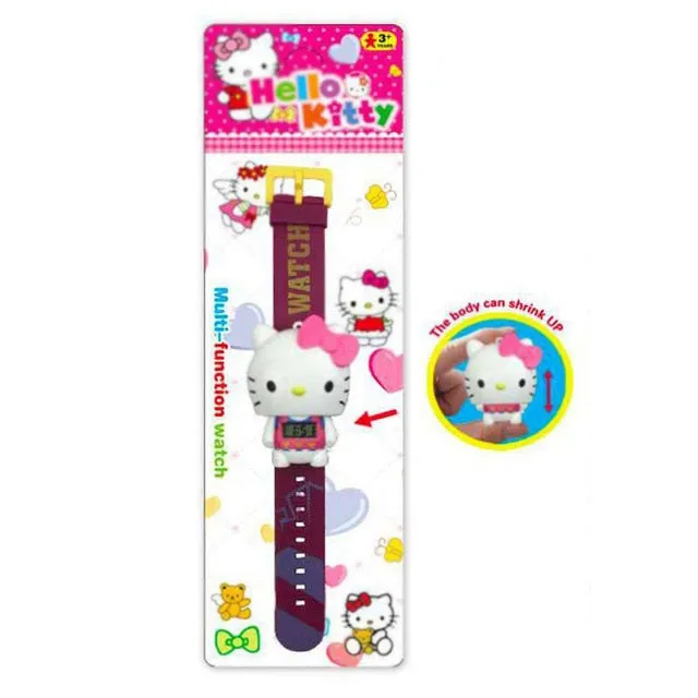 electronic cartoon children's Watch Telescopic deformation Cat Car Spiderman Child Watches For Student Boys Girl Kids Wristwatch