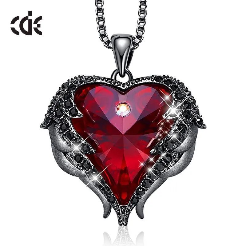 Elegant Women Silver Color Necklace Modern Embellished With Crystals From Stevvex Necklace Angel Wings Heart Luxury Pendant Valentines Gift