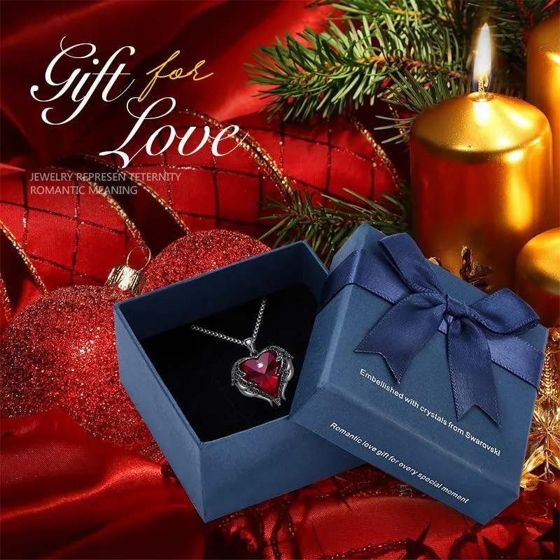 Elegant Women Silver Color Necklace Modern Embellished With Crystals From Stevvex Necklace Angel Wings Heart Luxury Pendant Valentines Gift