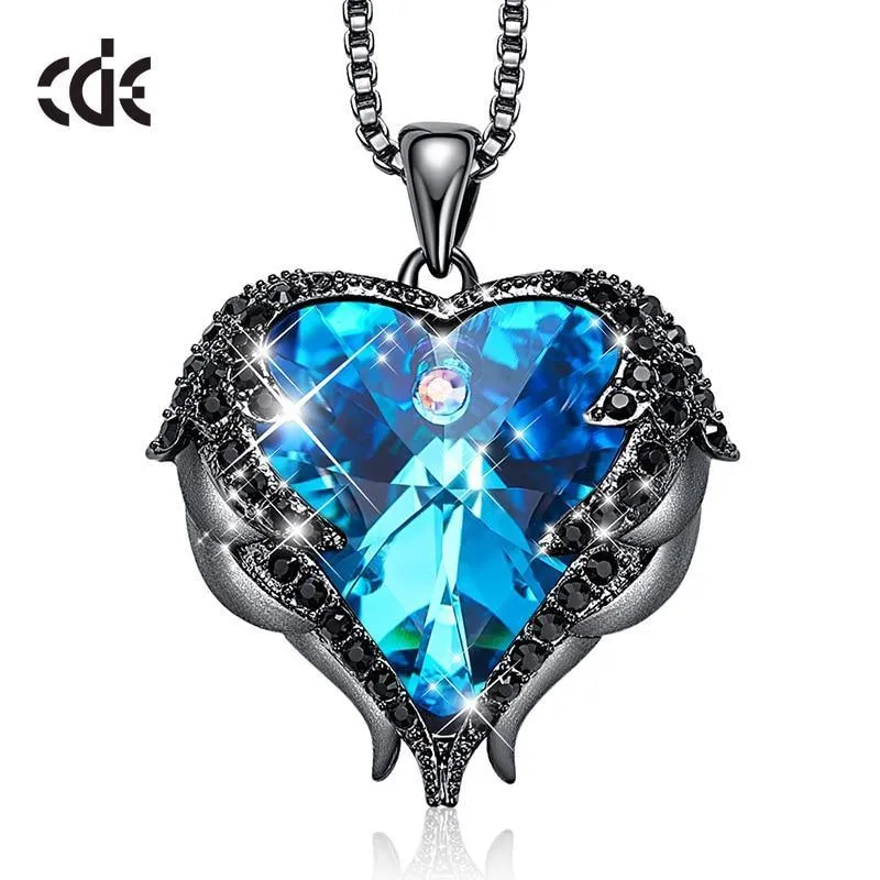 Elegant Women Silver Color Necklace Modern Embellished With Crystals From Stevvex Necklace Angel Wings Heart Luxury Pendant Valentines Gift