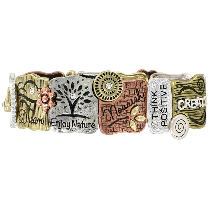Embrace Tri-Tone Stretch Bracelet