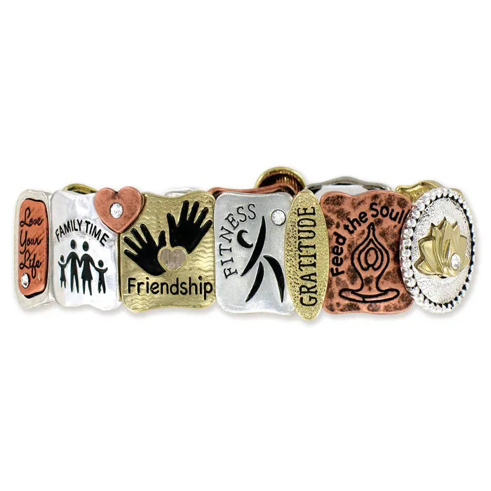 Embrace Tri-Tone Stretch Bracelet