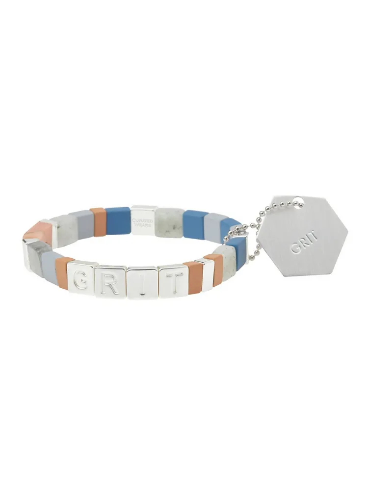 Empower Bracelet- GRIT in Silver/Sunstone/Labradorite