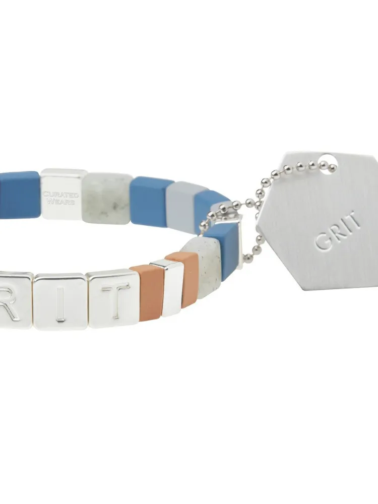 Empower Bracelet- GRIT in Silver/Sunstone/Labradorite