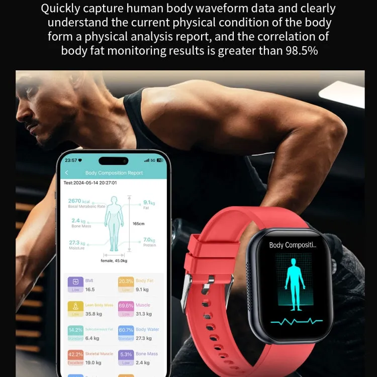 ET587 1.95 inch AMOLED Screen Smart Watch, ECG Electrocardiogram/Blood Sugar Monitoring(Pink)