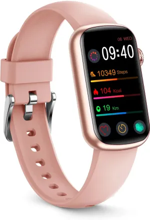 FITVII Slim Fitness Tracker with Blood Oxygen, Blood Pressure, 24/7 Heart Rate and Sleep Tracking, IP68 Waterproof Activity Trackers and Smart Watches with Step Tracker, Pedometer for Women Kids-Pink