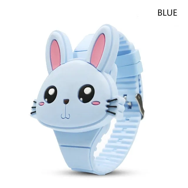 Flip Cover Cartoon Digital Kids Watches Electronic Children Watch Rubber for Boy Girls Student Child Clock Reloj Infantil Saati