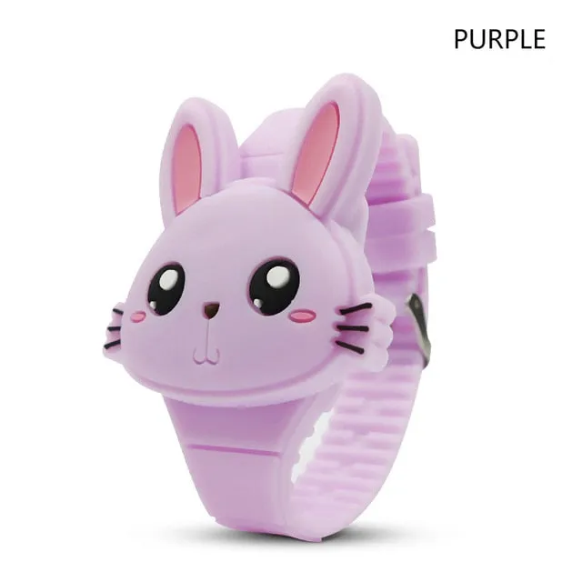 Flip Cover Cartoon Digital Kids Watches Electronic Children Watch Rubber for Boy Girls Student Child Clock Reloj Infantil Saati