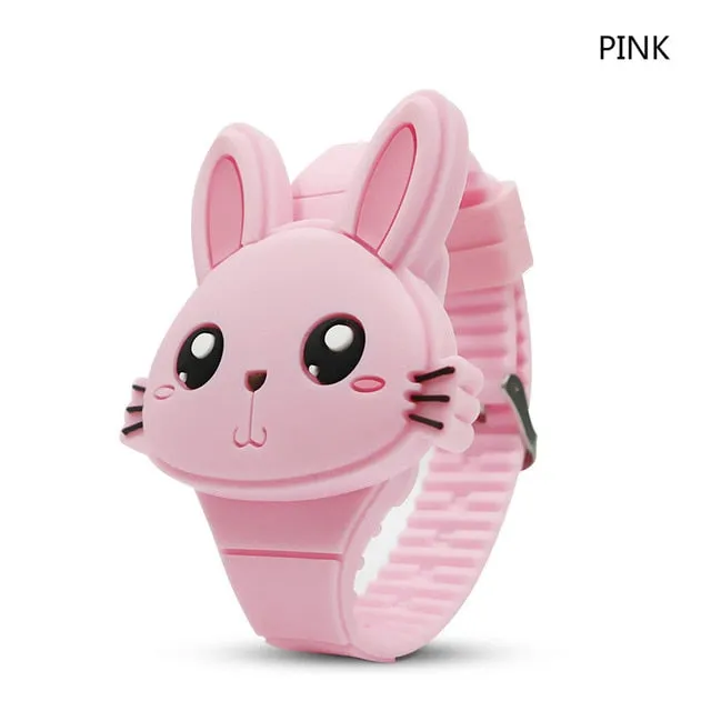 Flip Cover Cartoon Digital Kids Watches Electronic Children Watch Rubber for Boy Girls Student Child Clock Reloj Infantil Saati