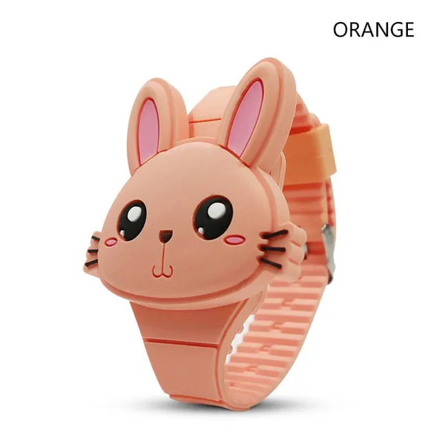 Flip Cover Cartoon Digital Kids Watches Electronic Children Watch Rubber for Boy Girls Student Child Clock Reloj Infantil Saati