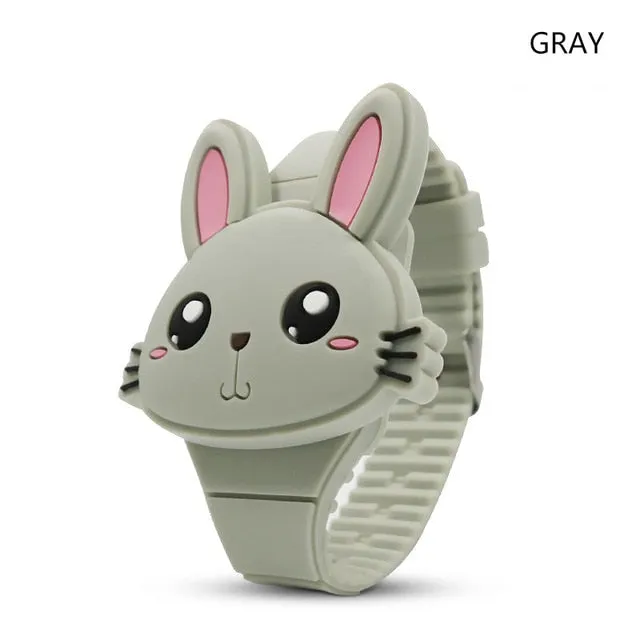 Flip Cover Cartoon Digital Kids Watches Electronic Children Watch Rubber for Boy Girls Student Child Clock Reloj Infantil Saati