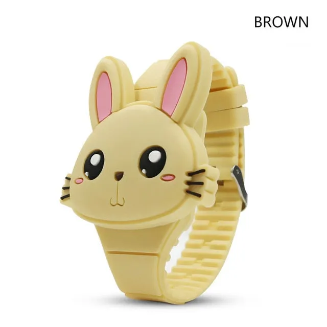 Flip Cover Cartoon Digital Kids Watches Electronic Children Watch Rubber for Boy Girls Student Child Clock Reloj Infantil Saati