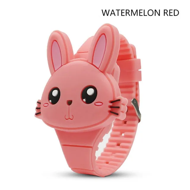Flip Cover Cartoon Digital Kids Watches Electronic Children Watch Rubber for Boy Girls Student Child Clock Reloj Infantil Saati