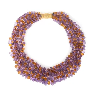 Gianmaria Buccellati Torsade Necklace Amethyst Citrine 18k Gold Gemstone Vintage