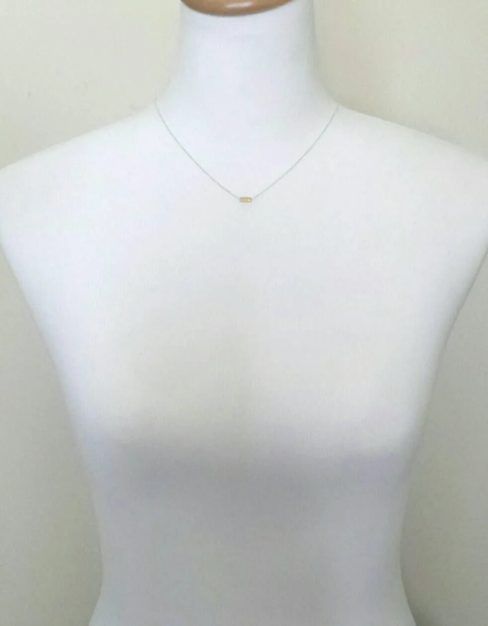 Gold Bar Necklace, .925 sterling silver chain, square tube necklace, gold line necklace, simple minimalist necklace, gold rectangle bead