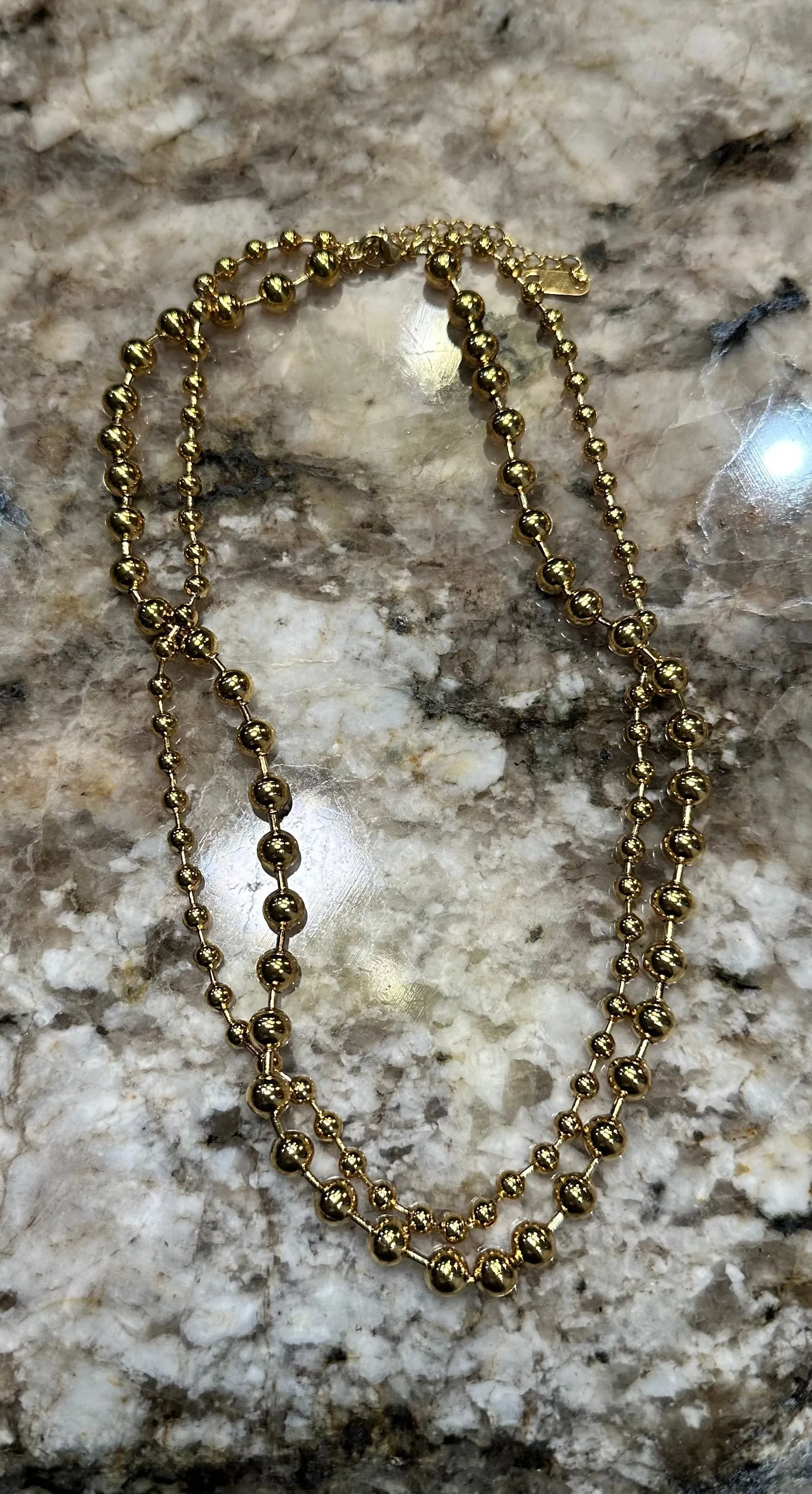 Gold Double Chain Necklace