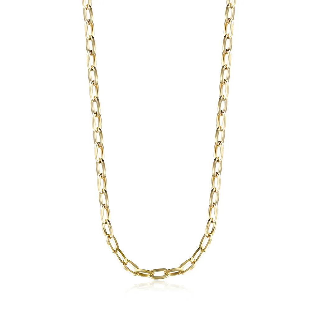 Gold Plated Stainless Steel Chain Necklace - Hypoallergenic & Non-Tarnishing