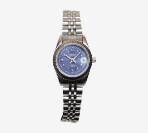 Gruen Rewound Silver and Blue Bracelet Quartz Analog Watch