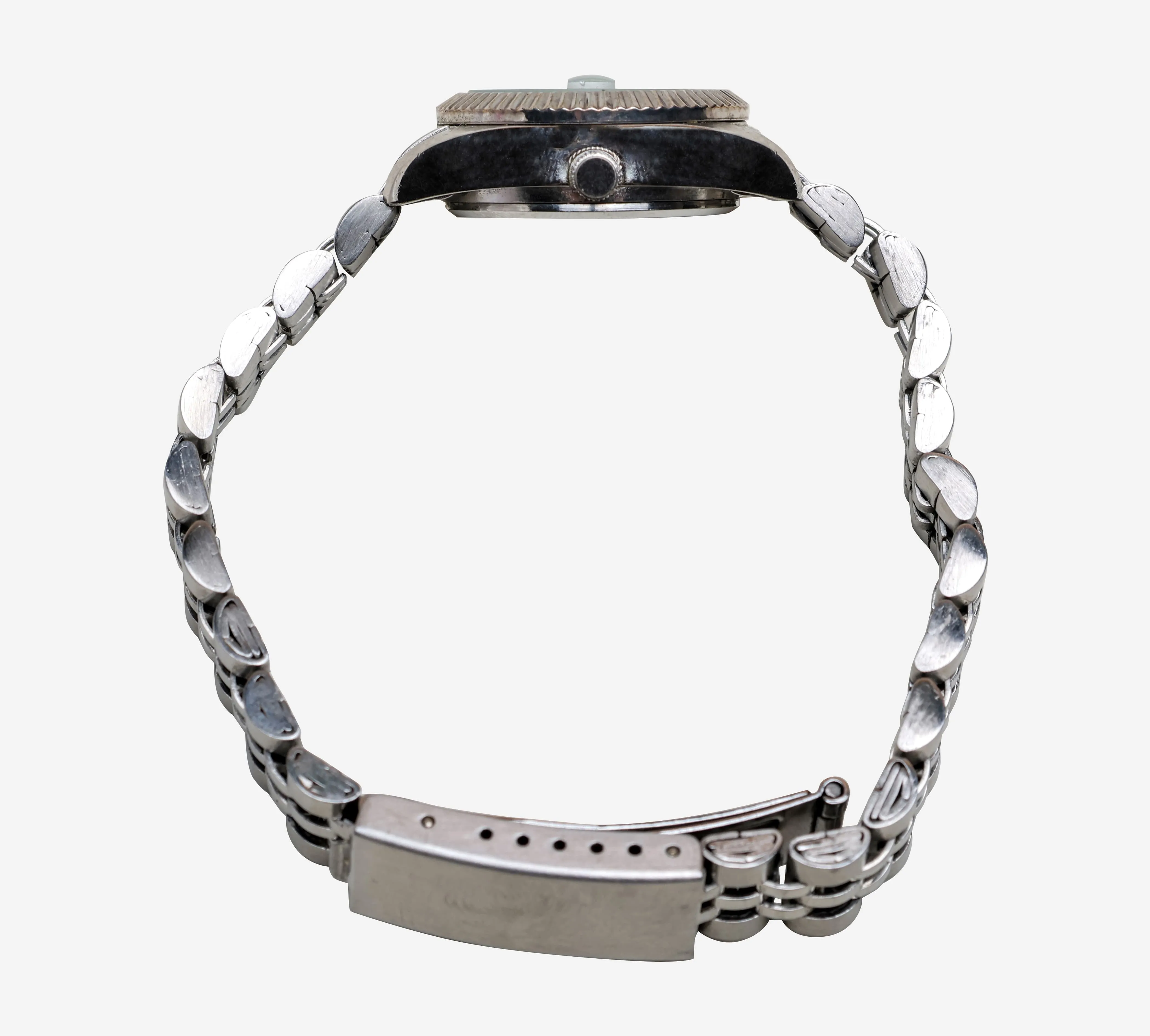 Gruen Rewound Silver and Blue Bracelet Quartz Analog Watch