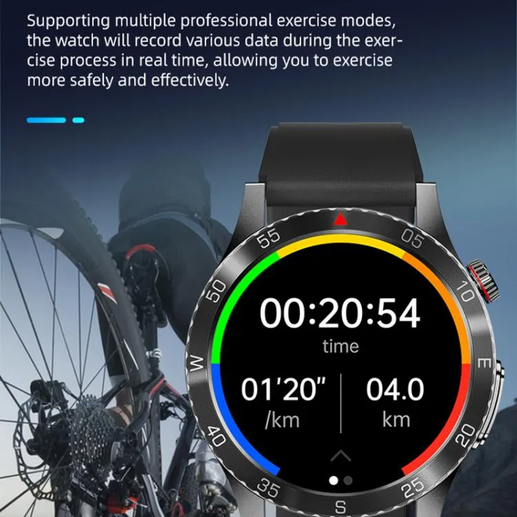 H9 1.43 inch Leather Strap ECG Smart Watch Supports Bluetooth Calls/Smart Voice Assistant(Brown)