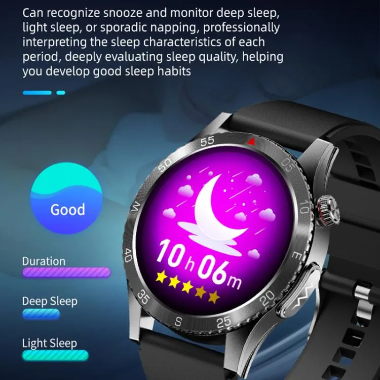 H9 1.43 inch Leather Strap ECG Smart Watch Supports Bluetooth Calls/Smart Voice Assistant(Brown)