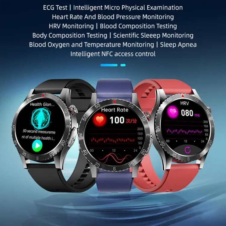 H9 1.43 inch Leather Strap ECG Smart Watch Supports Bluetooth Calls/Smart Voice Assistant(Brown)