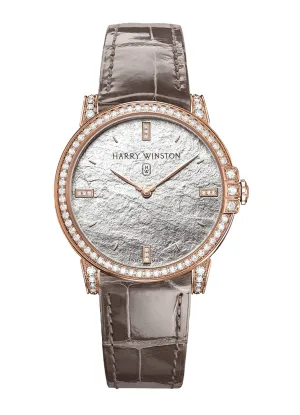 Harry Winston Midnight Monochrome Silver White Metallic Diamond Dial Ladies Watch MIDQHM32RR004