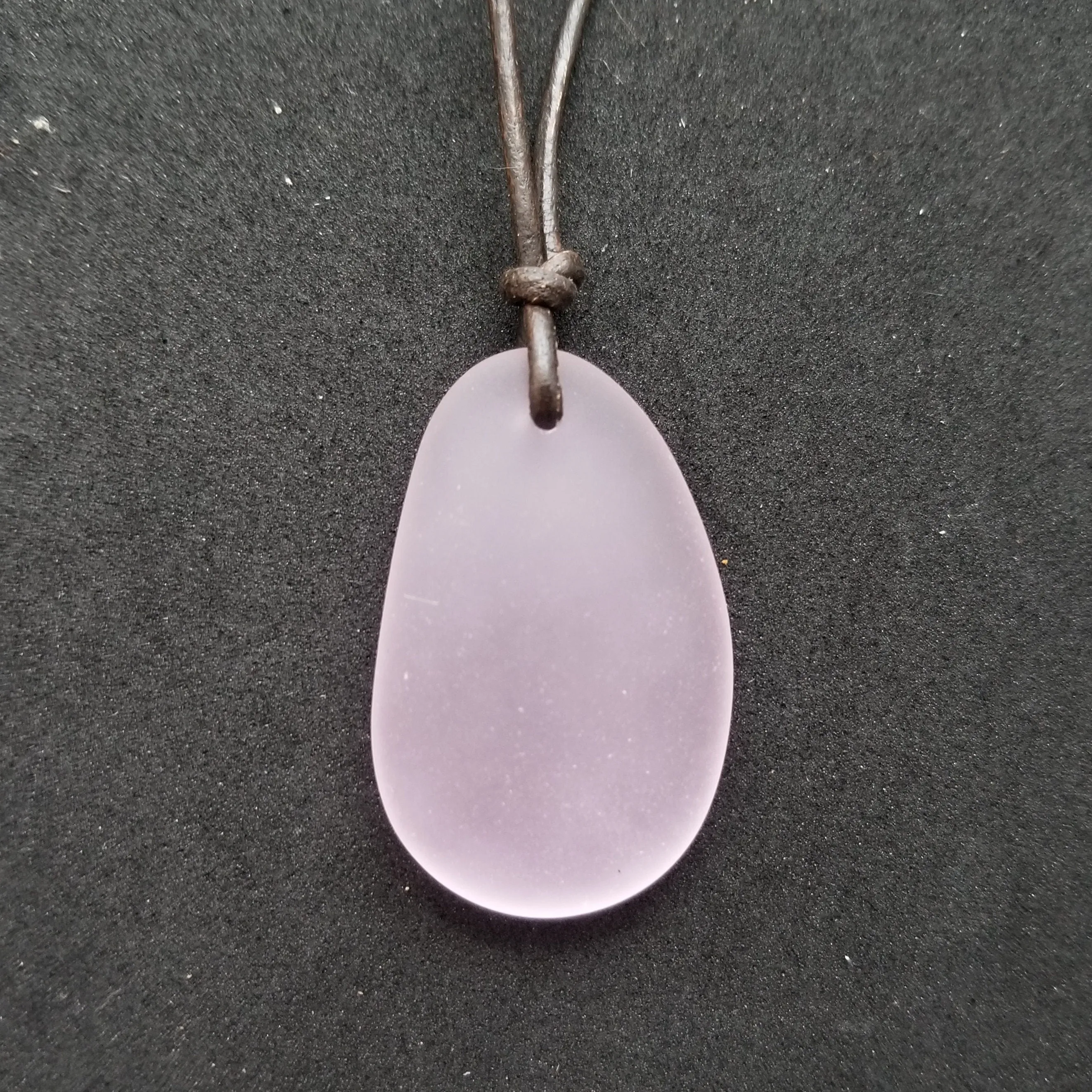 Hawaiian Jewelry Sea Glass Necklace, Pink Necklace Leather Cord Necklace, Unisex Sea Glass Jewelry Birthday Gift(October Birthstone Jewelry)