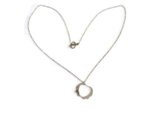 Heart Necklace with Lab-grown Peridot- JG Signature Collection