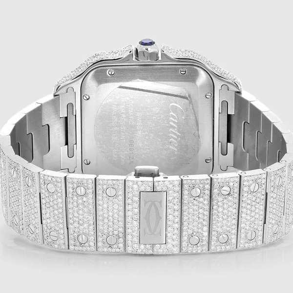 Iced Out Cartier Santos 40mm Diamond Watch 23.1ct.