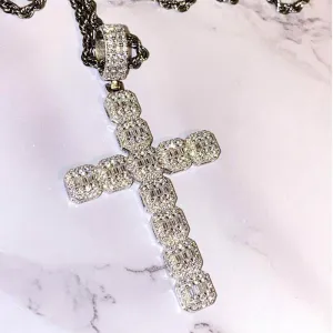 Ins Hot  Hip Hop Popular Mens Necklace Jewelry Iced Out Zircon Gold Silver Charm Pendants Cross Pendant