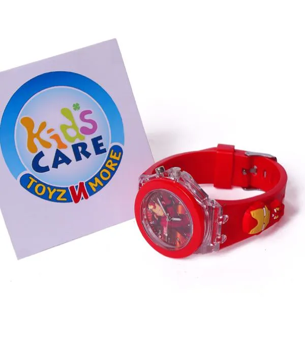Iron Man Analog Wrist Watch for Kids With Lights (W-29Y)