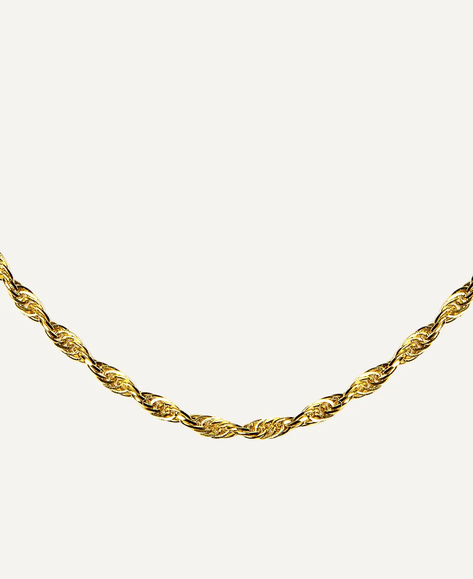 Jeanne 14k Solid Gold Rope Chain Necklace