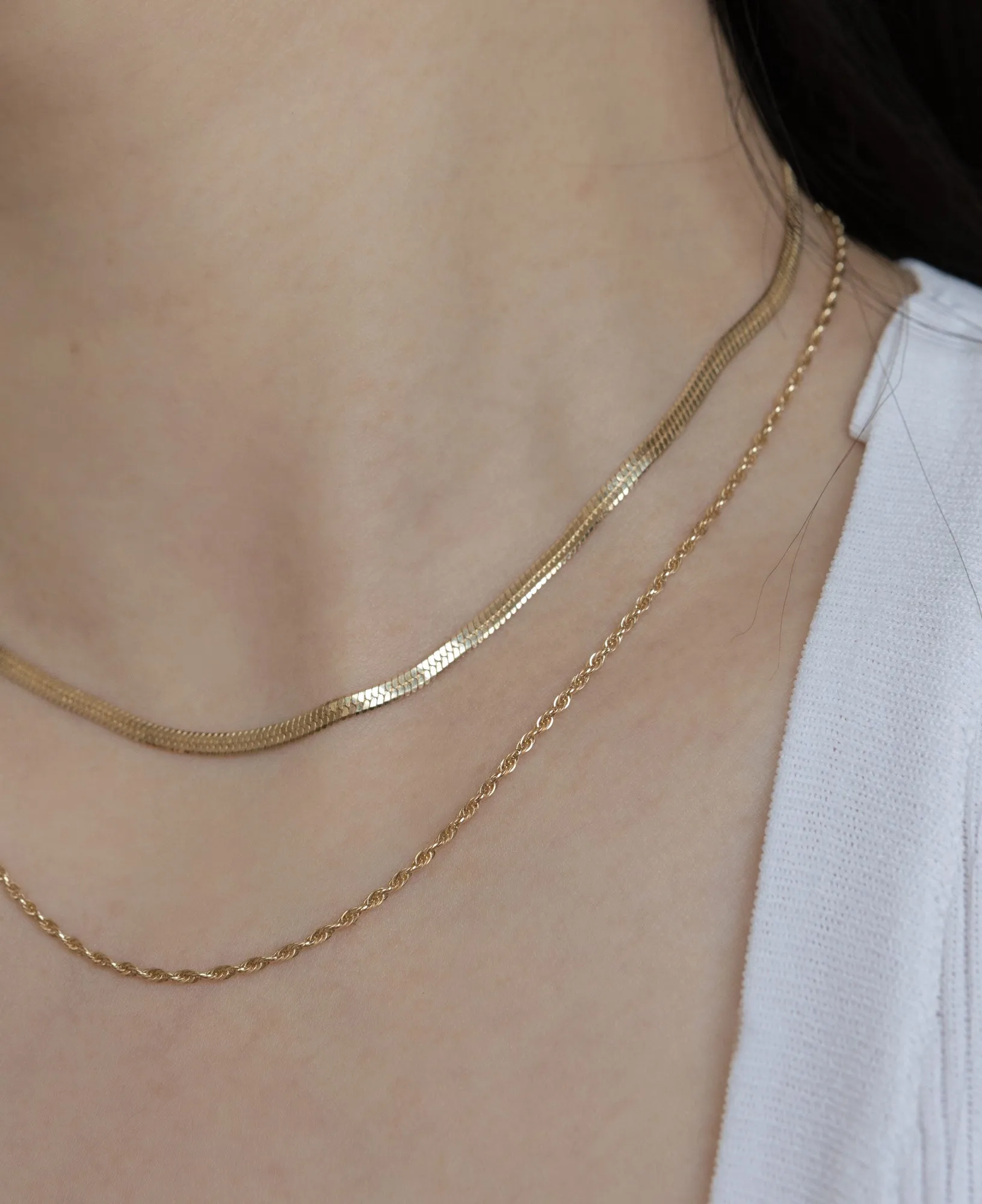 Jeanne 14k Solid Gold Rope Chain Necklace