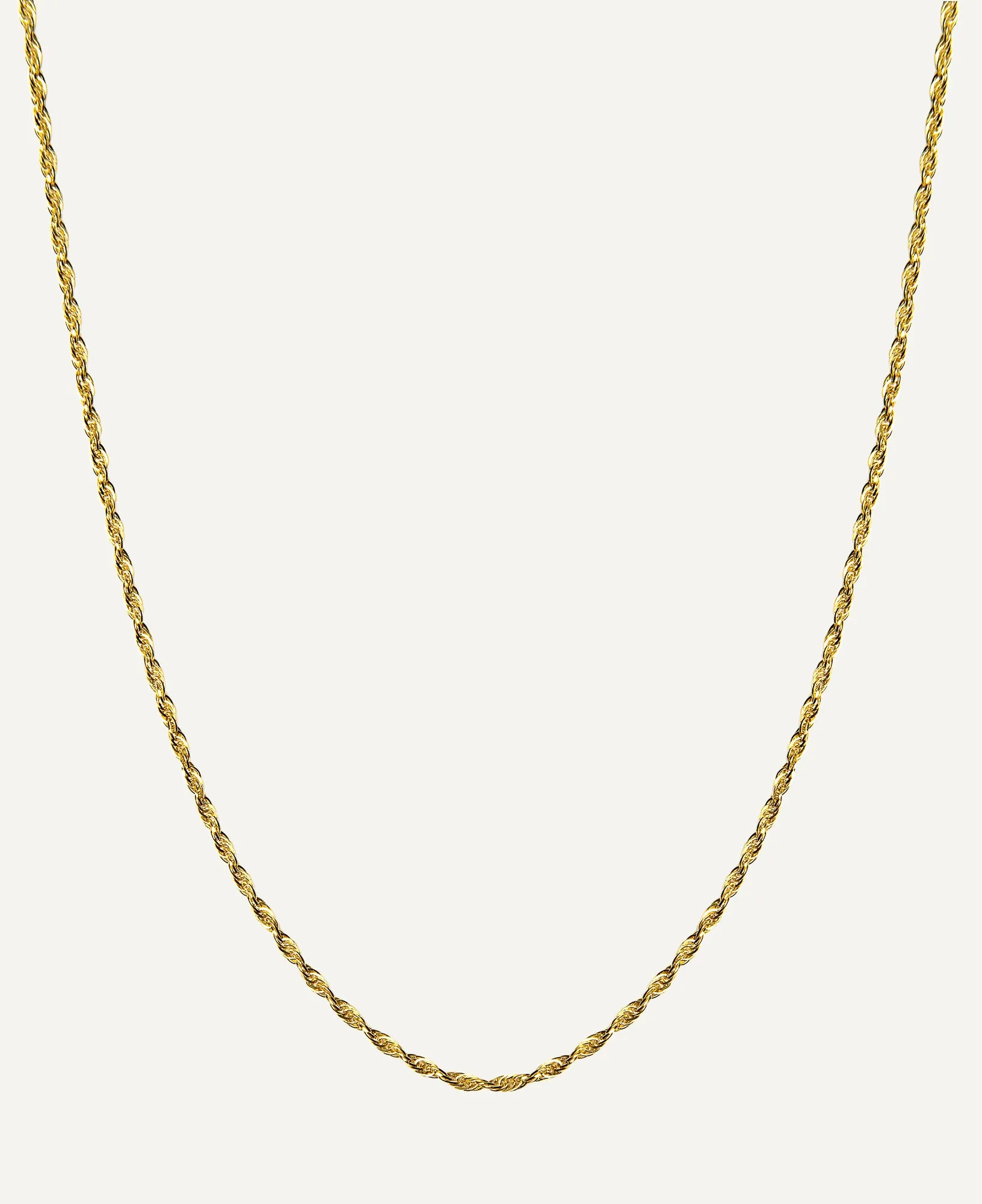 Jeanne 14k Solid Gold Rope Chain Necklace