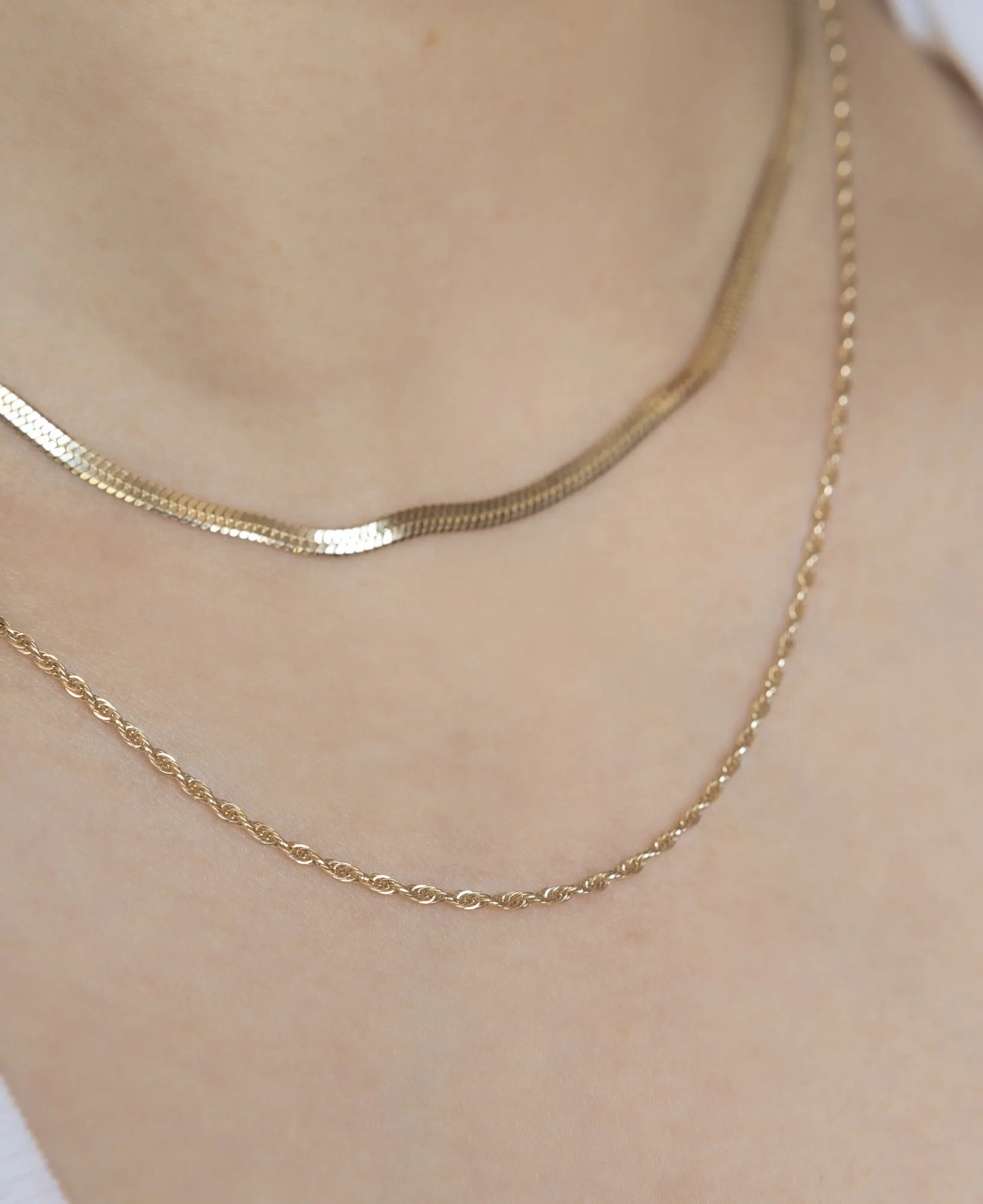 Jeanne 14k Solid Gold Rope Chain Necklace