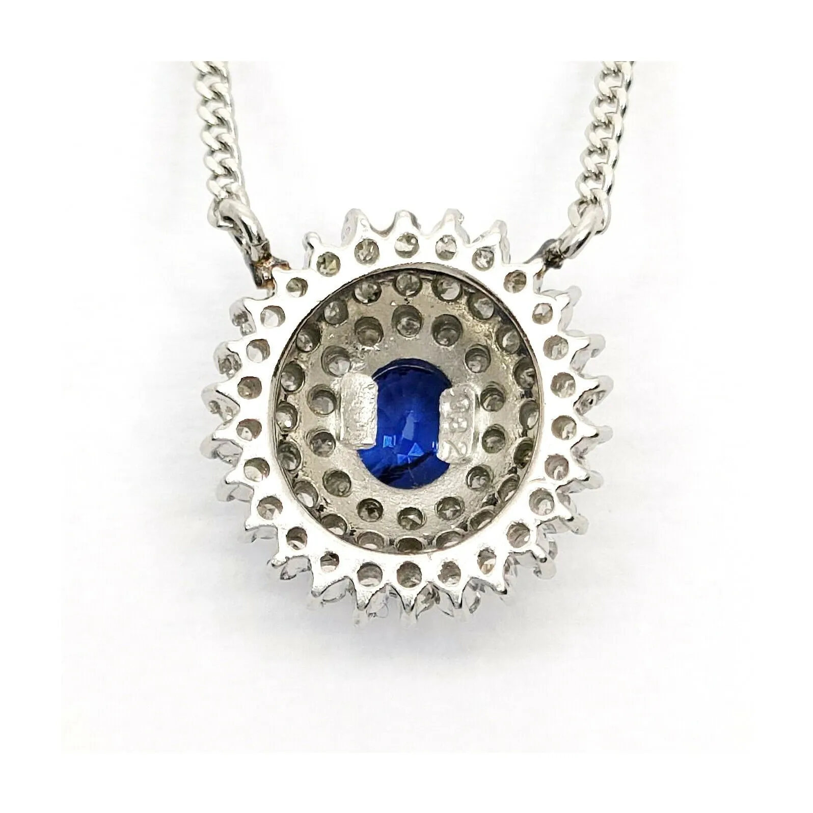 Jewelry Pendant Necklace Sapphire 0.32ct Platinum