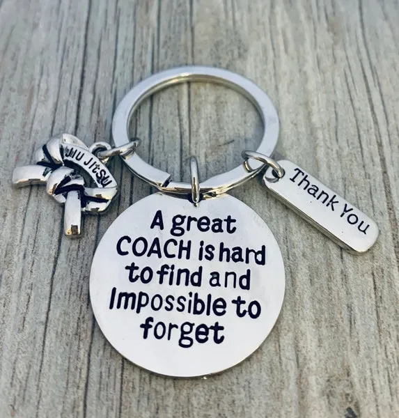 Jiu Jitsu Keychain - Great Coach is Hard to Find Coach Keychain