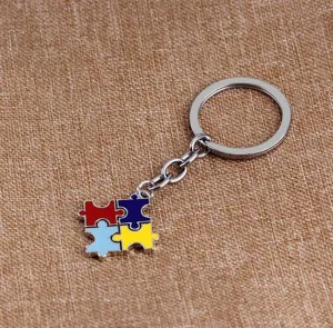 Keychain { Autism } Puzzle pieces • Silver • $5 jewelry