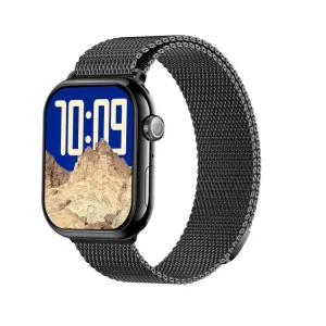 KL08 2.04 inch Color Screen Smart Watch Milan Steel Strap, Support Bluetooth Call(Black)