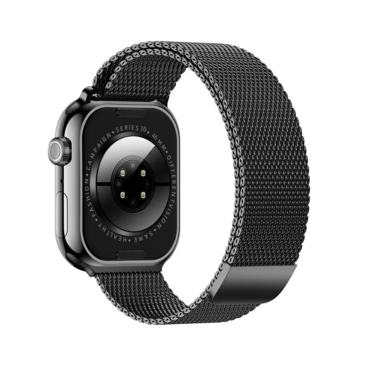 KL08 2.04 inch Color Screen Smart Watch Milan Steel Strap, Support Bluetooth Call(Black)