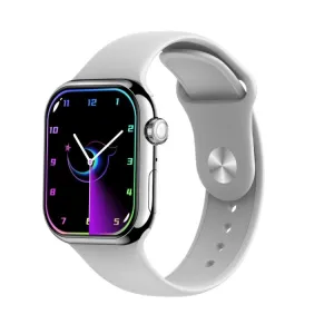 KL08 2.04 inch Color Screen Smart Watch Silicone Strap, Support Bluetooth Call(Silver)