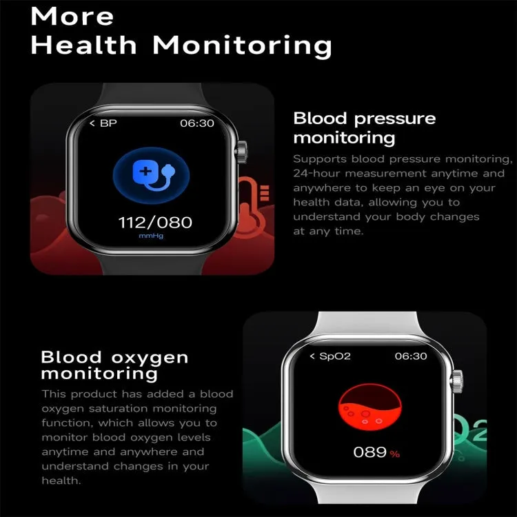 KL08 2.04 inch Color Screen Smart Watch Silicone Strap, Support Bluetooth Call(Silver)